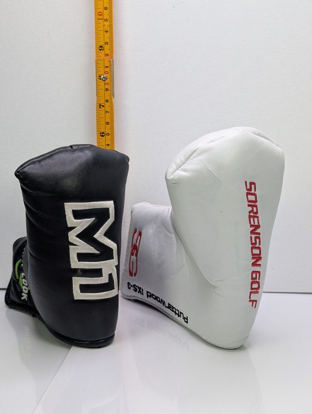 Lot of 2 Golf Headcovers Sorenson JXS-3 Putterwood MD Golf Ray Cook Black White